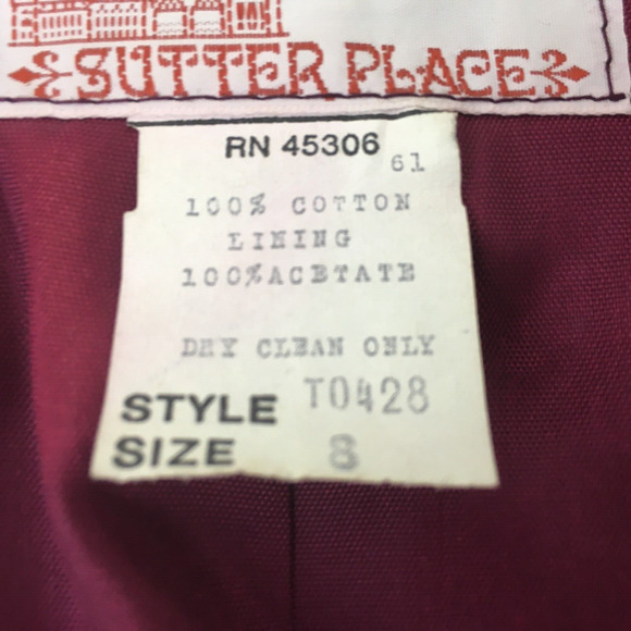 renaissance Ren Faire Womens Velvet jacket lined Size 8 Plum Black Boho - Picture 9 of 16